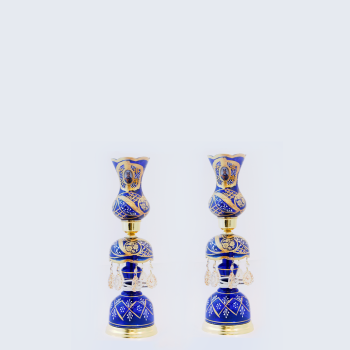 شمعدان شاه عباسی آبی سایز کوچک